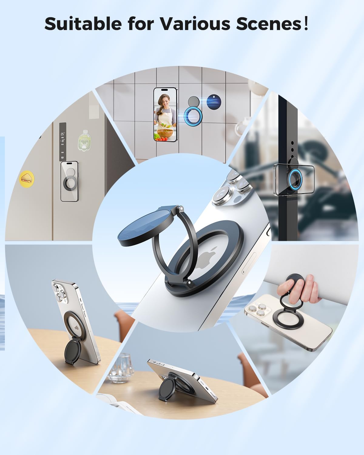 Enhance Your Device Experience with the Magnetic Ring Holder: Dual-Sided MagSafe Grip & Kickstand for All iPhones