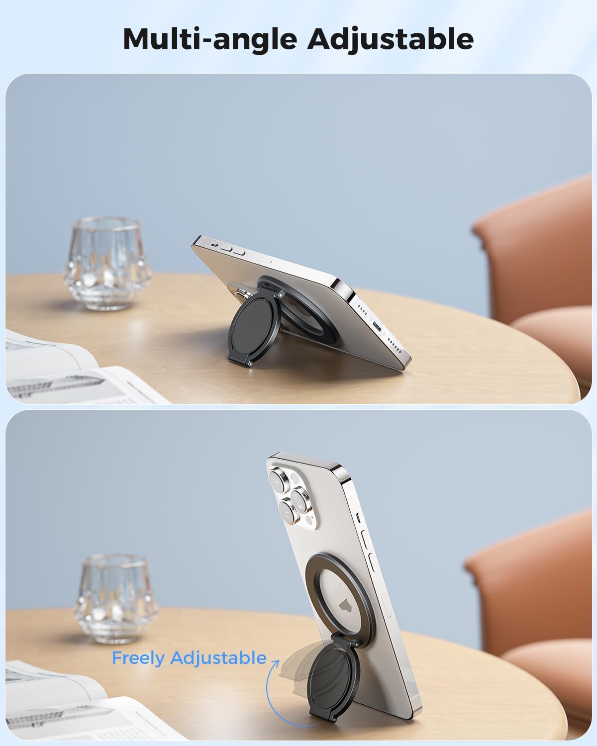 Enhance Your Device Experience with the Magnetic Ring Holder: Dual-Sided MagSafe Grip & Kickstand for All iPhones