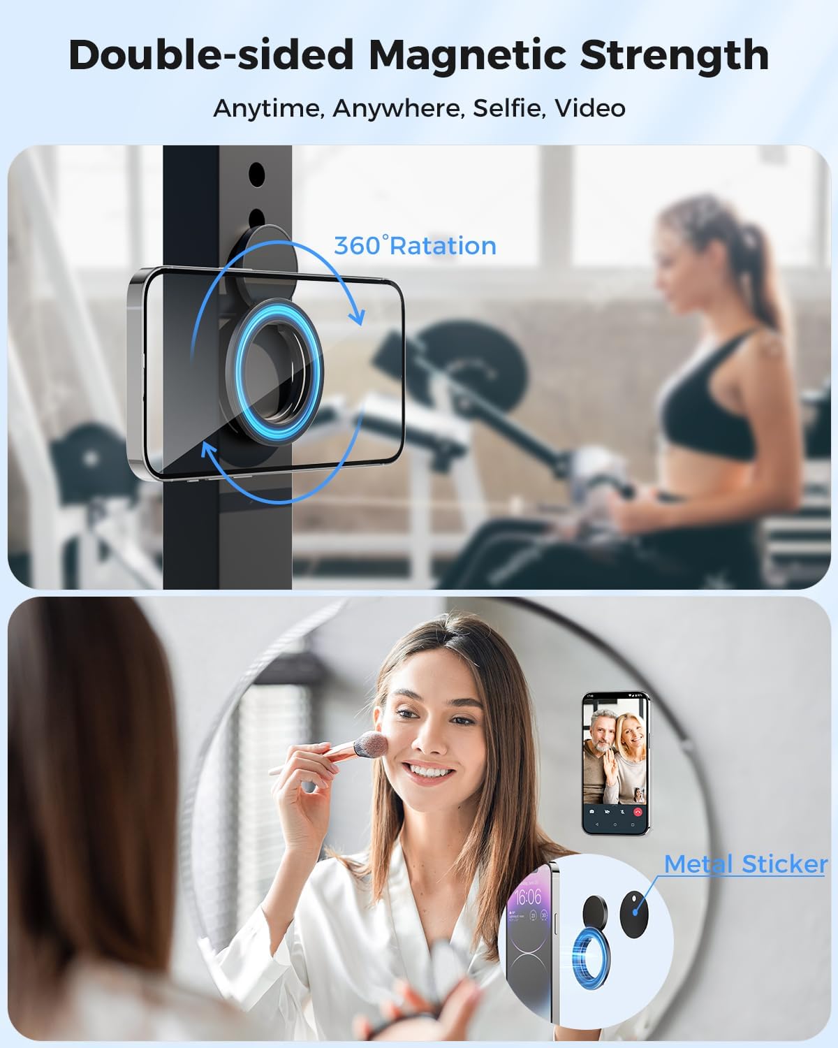 Enhance Your Device Experience with the Magnetic Ring Holder: Dual-Sided MagSafe Grip & Kickstand for All iPhones