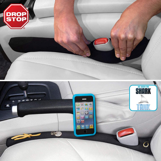 Transform Your Drive with the Original Patented Car Seat Gap Filler - Set of 2 with Slide Free Pad and LED Light