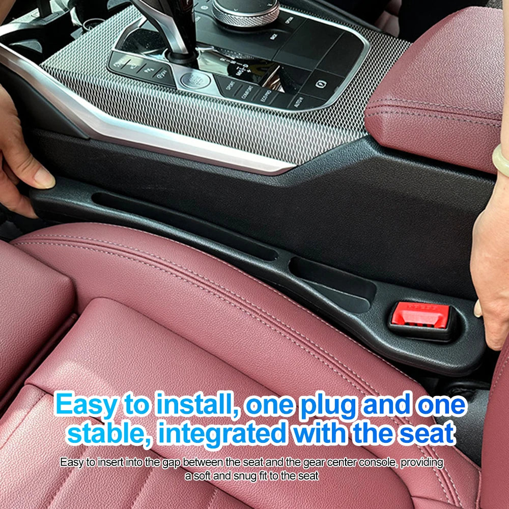 Car Seat Gap Filler Side Seam Plug Strip Crevice Drop Blocker Side Seam Plug Strip Leak-Proof Filling Strip with Seatbelt Hole